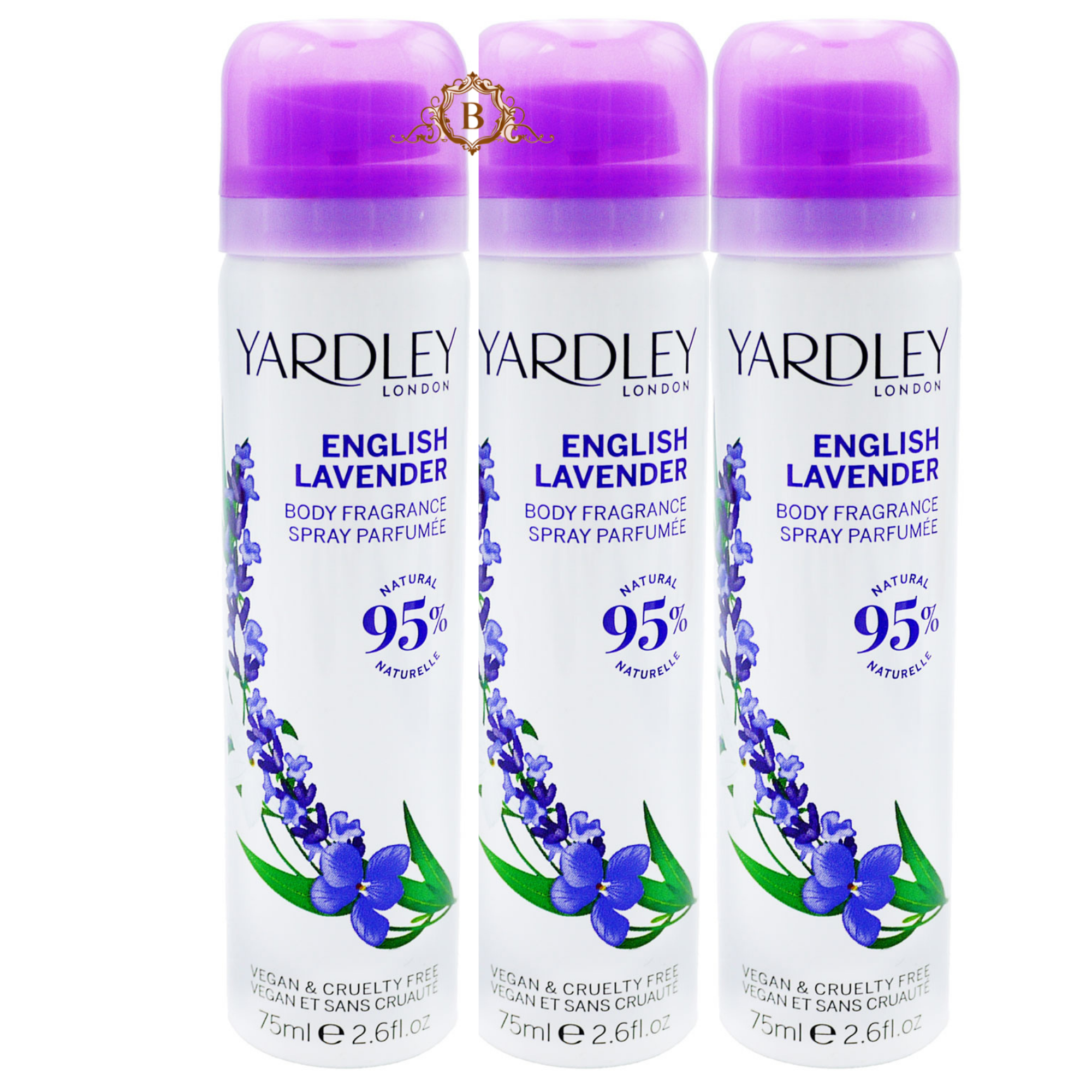 Set of 3 Yardley English Lavender Fragrance Body Spray 75ml by Betaglam Main image