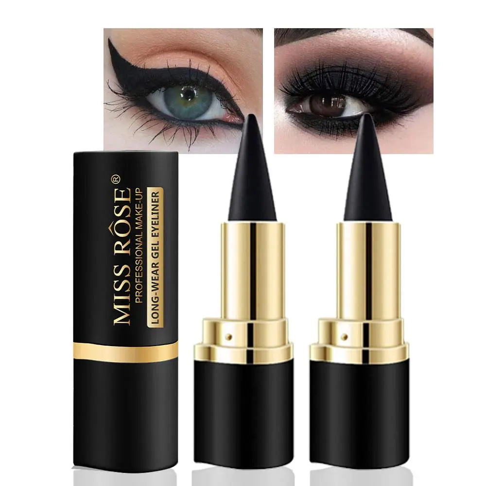 2 Silver Gel Eyeliner Pencils, Long-Lasting Waterproof Black Eye Liner, Natural, Anti-Smudge, Durable Pen, Halloween Makeup by Betaglam Main image