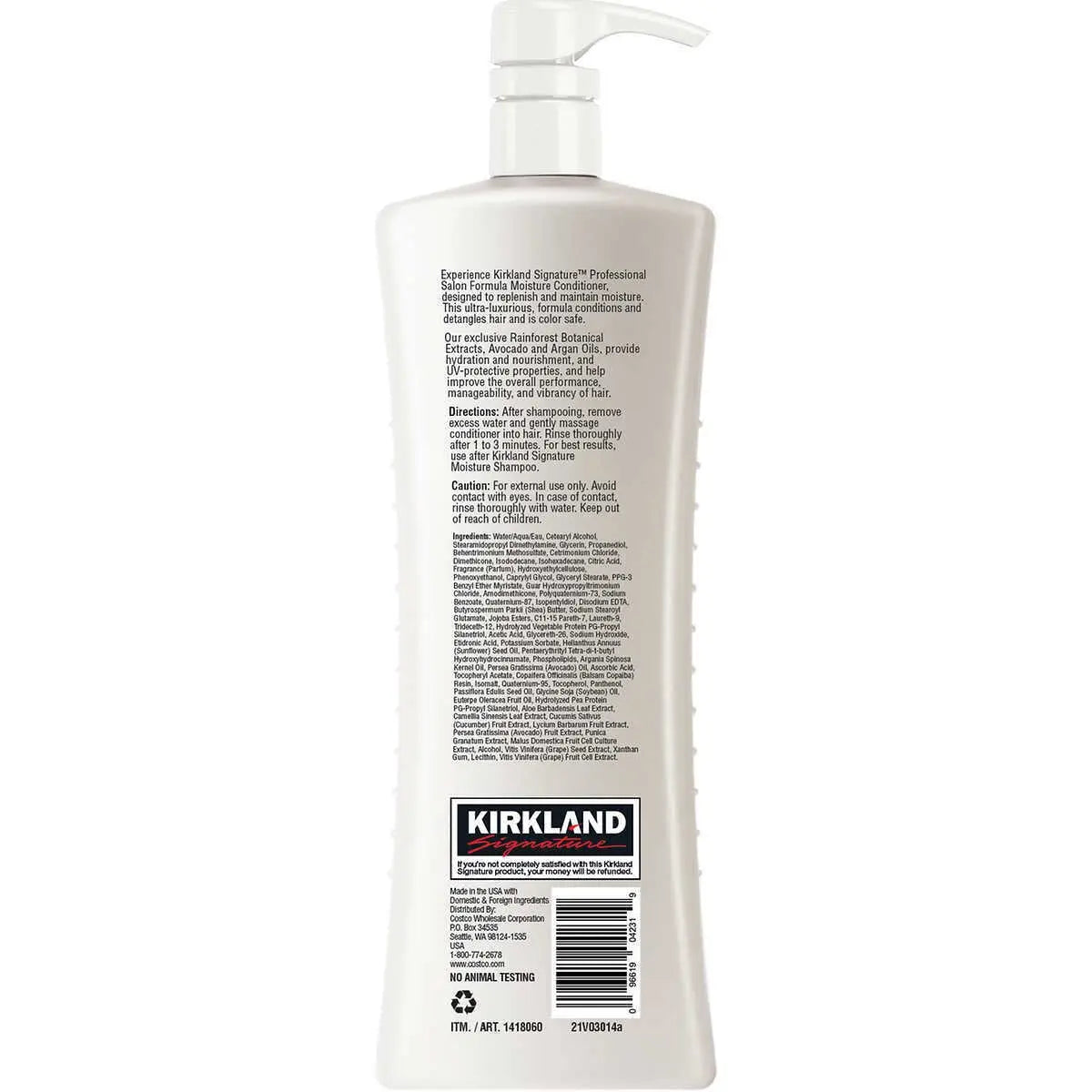 Kirkland Signature Professional Salon Formula Moisture Shampoo & Conditioner 33.8Fl Oz (1L) (Two Bottles) Haircare by Betaglam