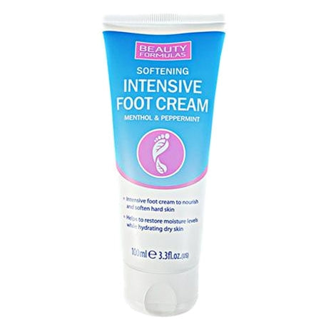 Beauty Formulas Intensive Foot Cream 100ml Softening Menthol & Peppermint 100ml by Betaglam Cosmetics
