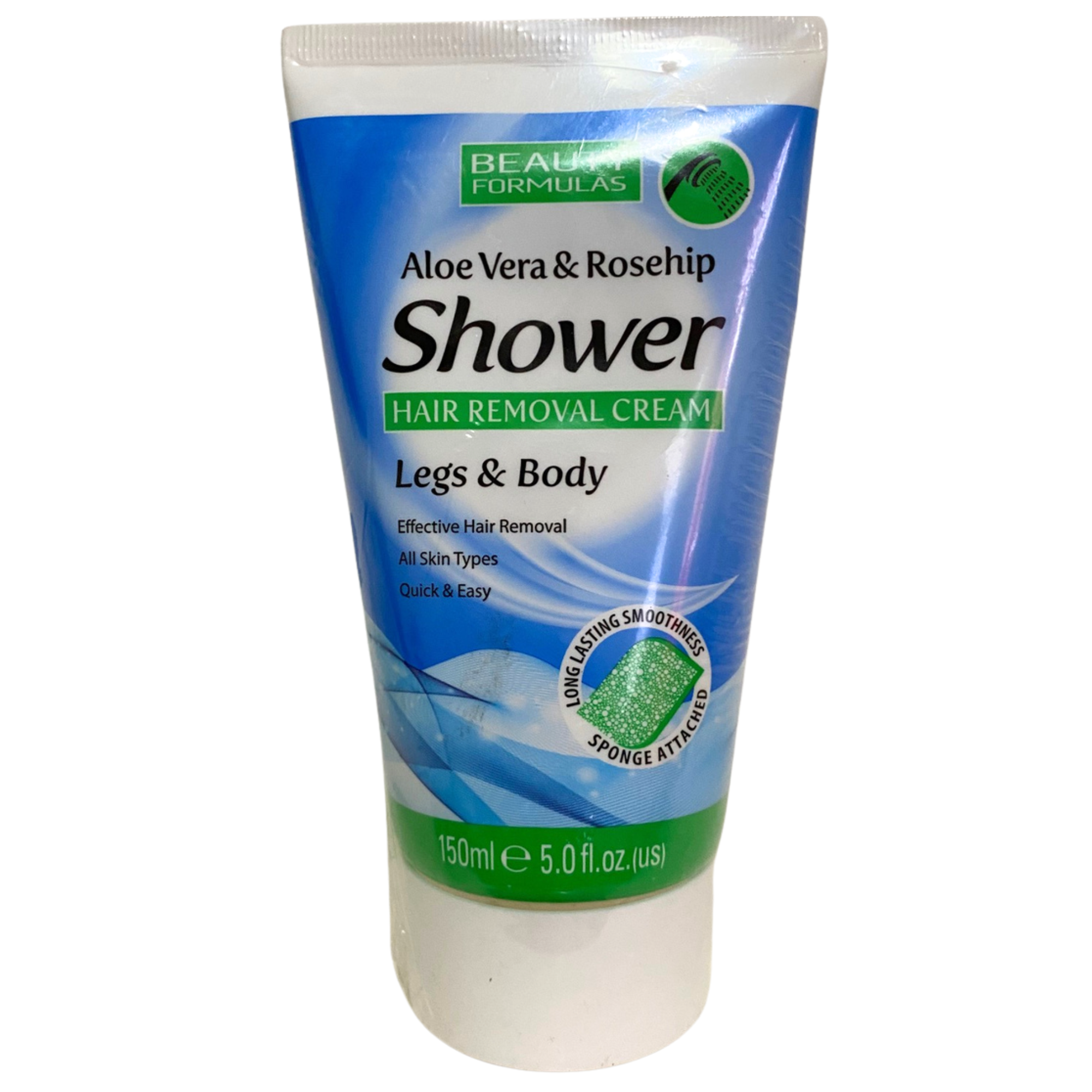 Beauty Formulas Hair Removal Cream AloeVera &Rosehip Shower Legs & Body 150ml by Betaglam Cosmetics