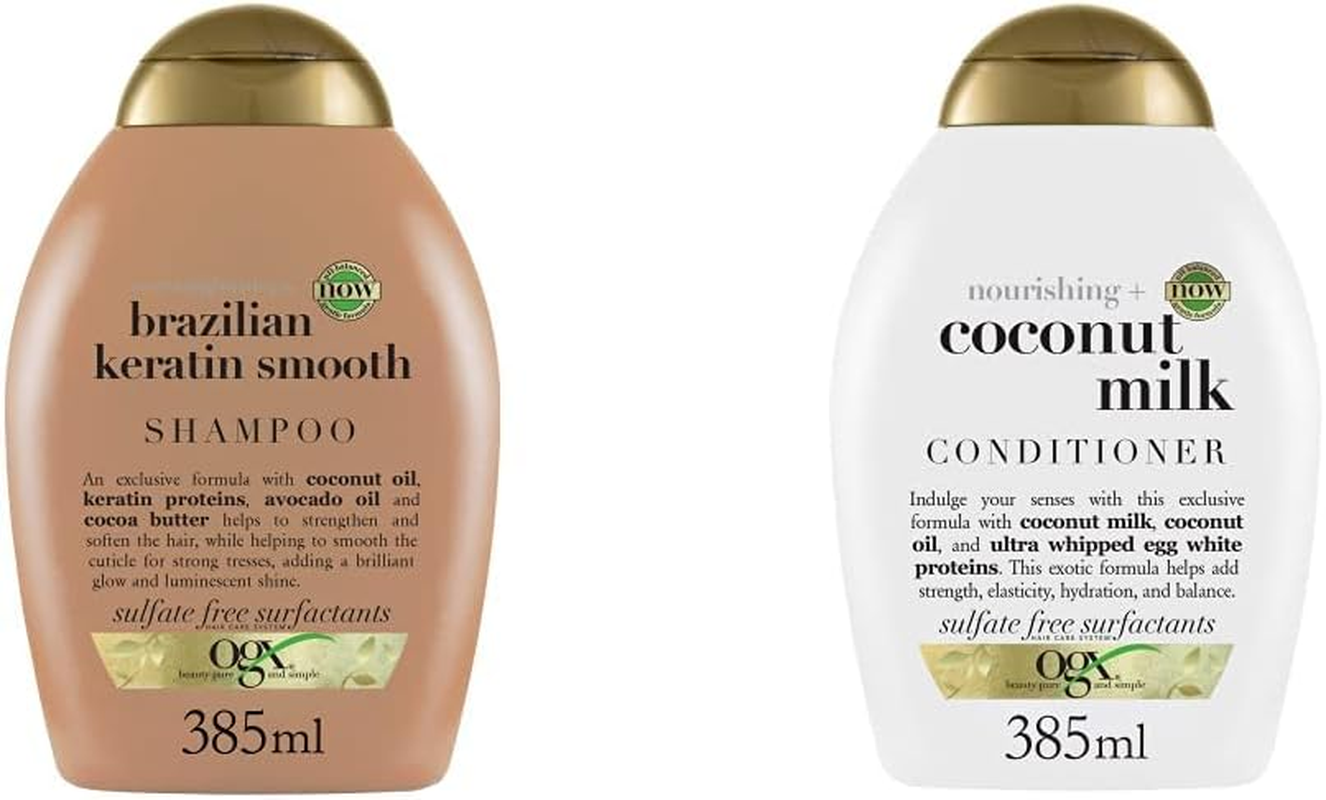 Coconut Milk Conditioner for Dry Damaged Hair, 385Ml & Brazilian Keratin Smooth Shampoo, 385Ml by Betaglam Main image